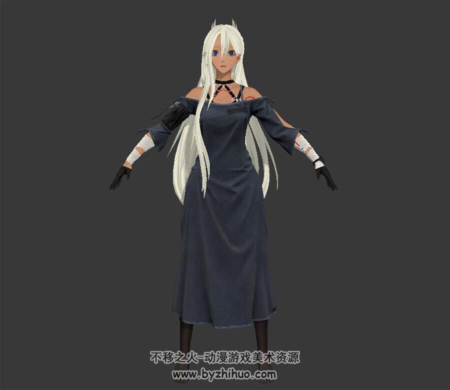 嗜血代码 Queen游戏角色少女3DMax FBX模型分享下载