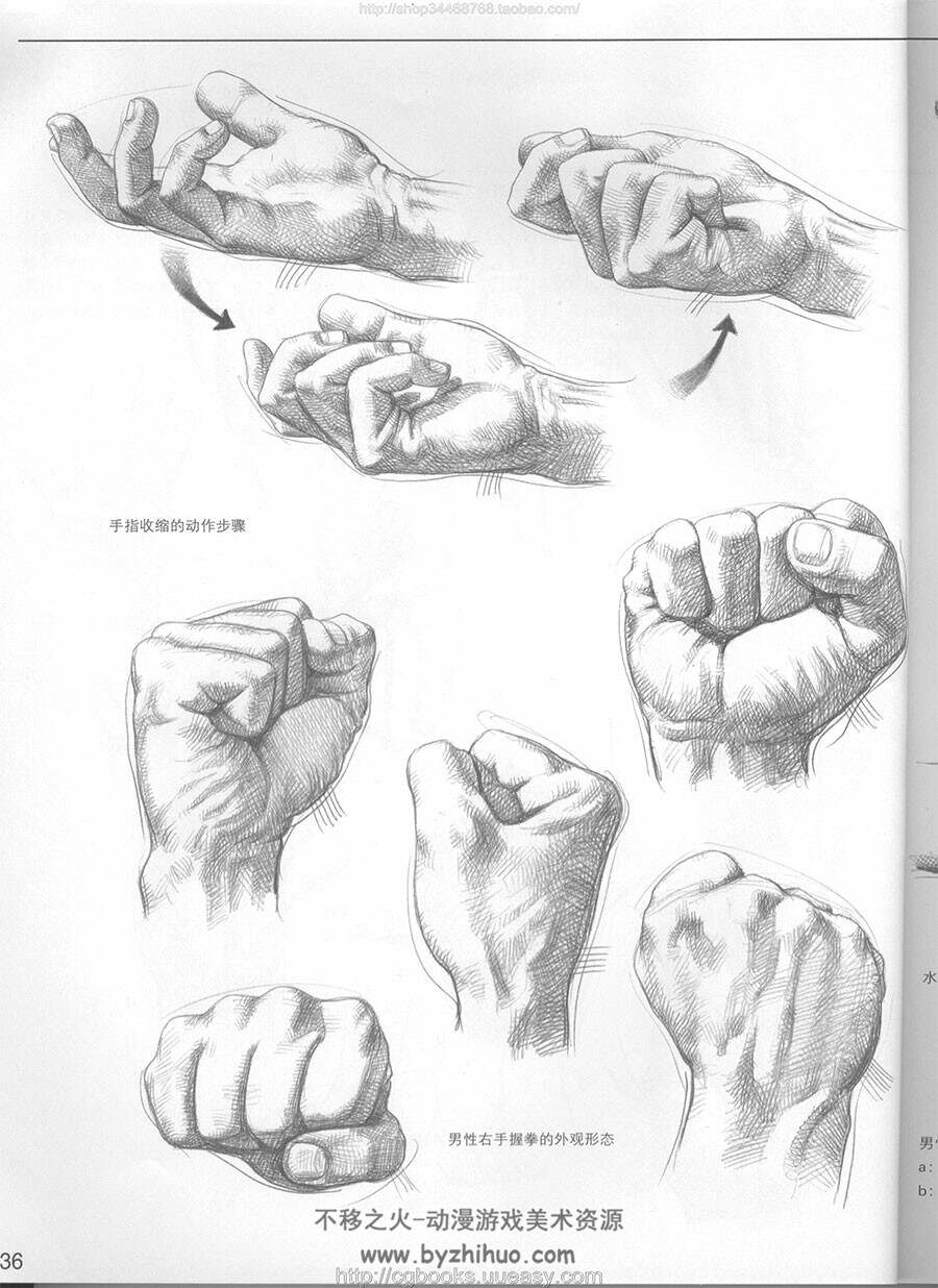 手与足素描 结构比例姿态动作 意大利经典素描训练教程