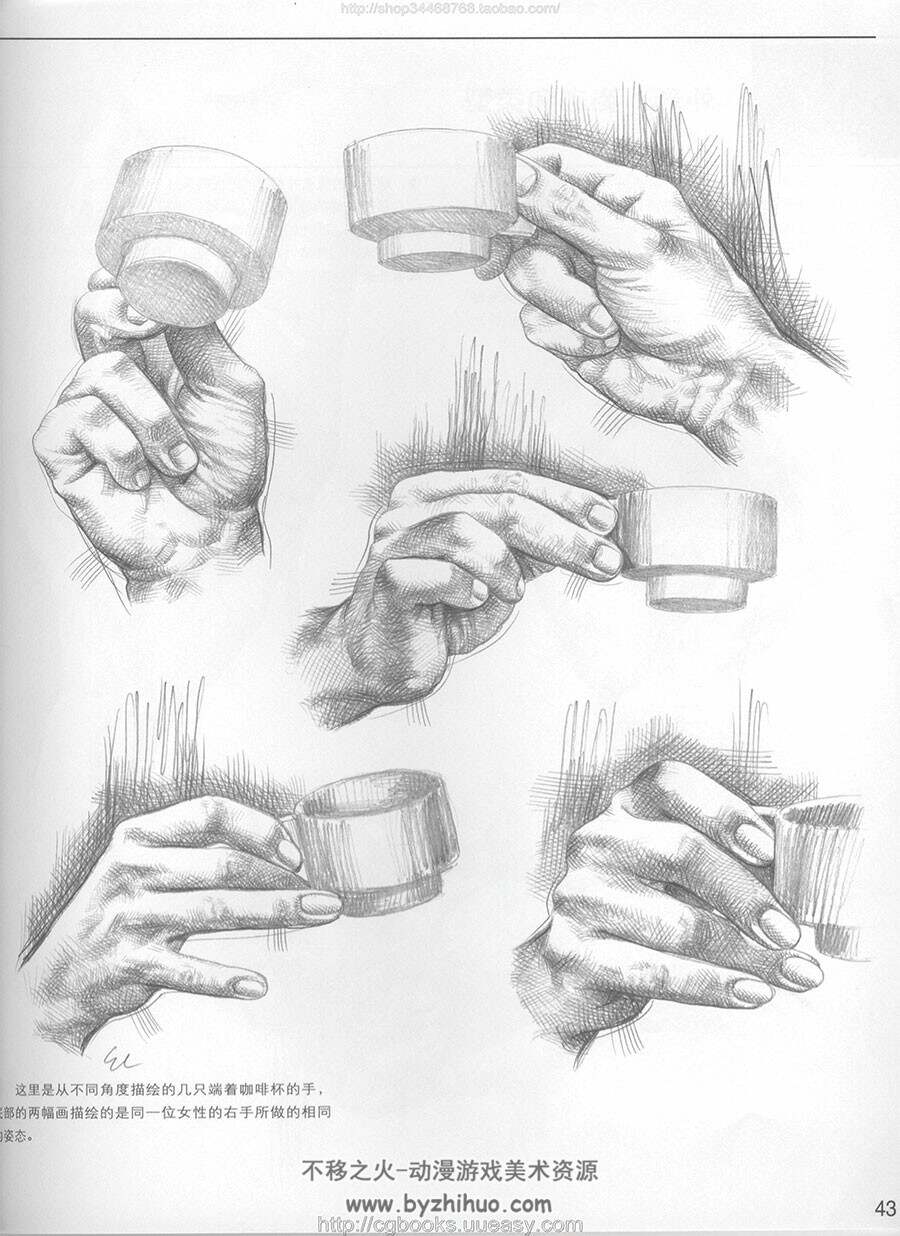 手与足素描 结构比例姿态动作 意大利经典素描训练教程