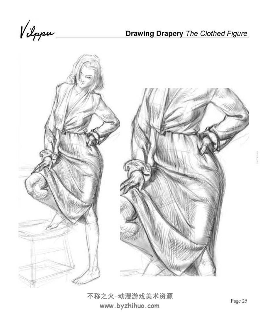 Vilppu Drawing Drapery  The Clothed Figure The Seven Basic Folds 布料绘画教学