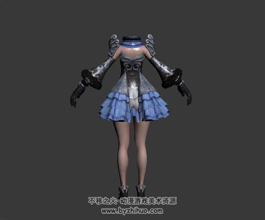 TERA 女角色 时装服装 3D模型 max格式 有绑定