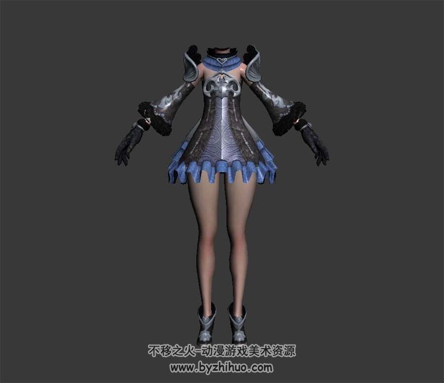 TERA 女角色 时装服装 3D模型 max格式 有绑定