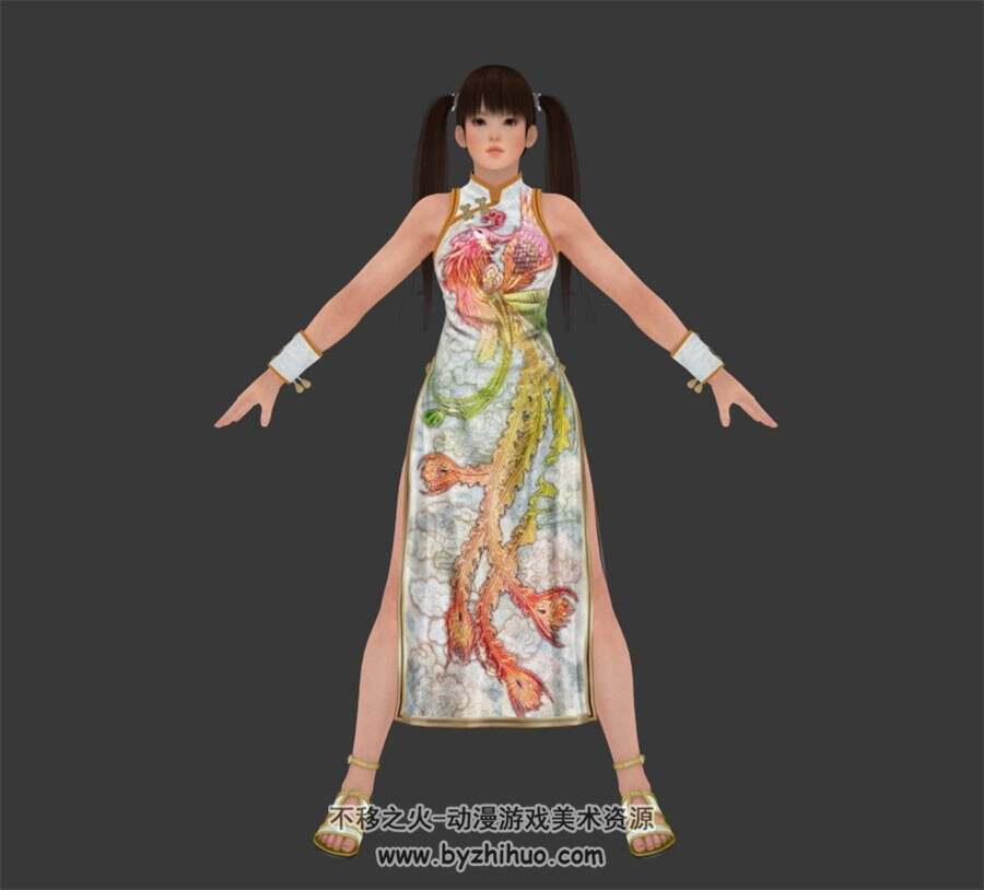 DoA5 Sarah 白旗袍 角色服装3D模型 MAX格式 有绑定