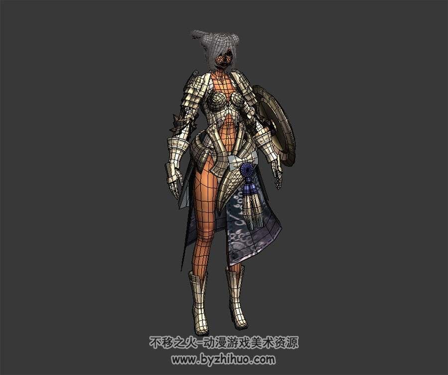 剑灵 女战士 角色 3D模型 max格式 四角面