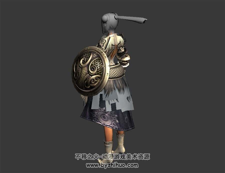剑灵 女战士 角色 3D模型 max格式 四角面