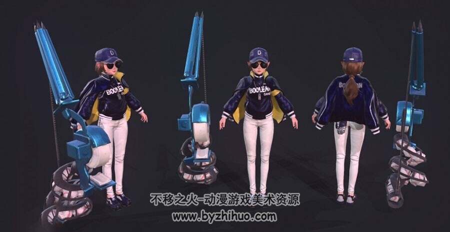 弓箭手萝莉 Darkness Rises 皮肤服装 3D模型资源百度网盘下载