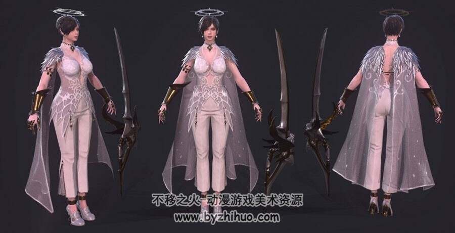 女巫天使 Darkness Rises 短发御姐 3D模型资源百度网盘下载