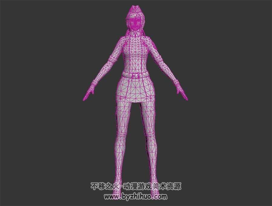 夜玫瑰女角色 3D模型资源 百度网盘下载
