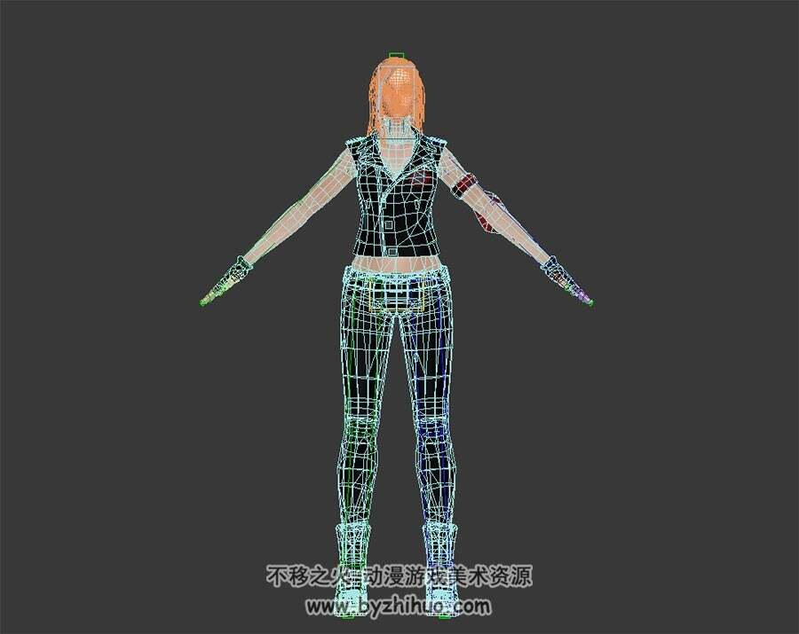 洛奇英雄传美女 3D模型 四角面 有绑定 模型资源百度网盘下载