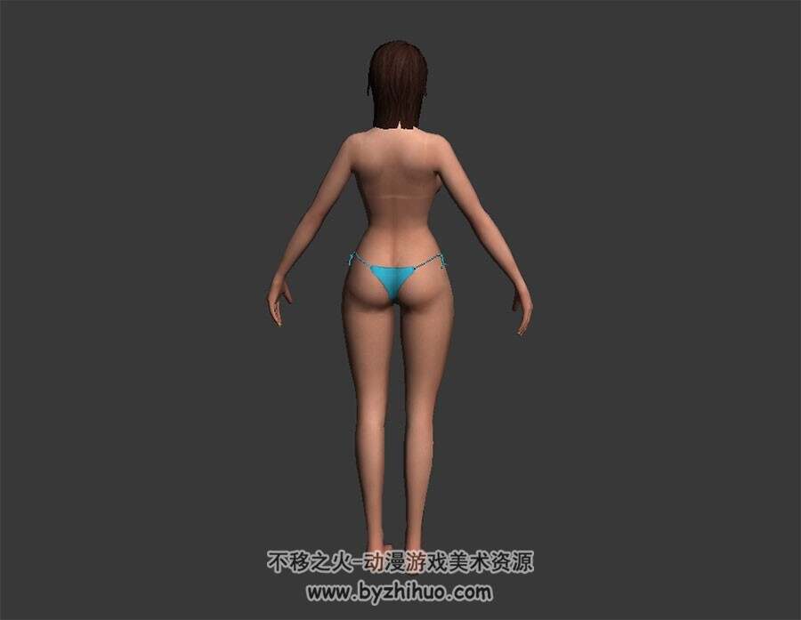 女王之刃 短发美女素体 女性身体模型 3D模型 有绑定 百度网盘下载