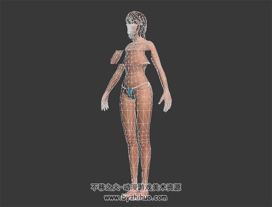 女王之刃 短发美女素体 女性身体模型 3D模型 有绑定 百度网盘下载