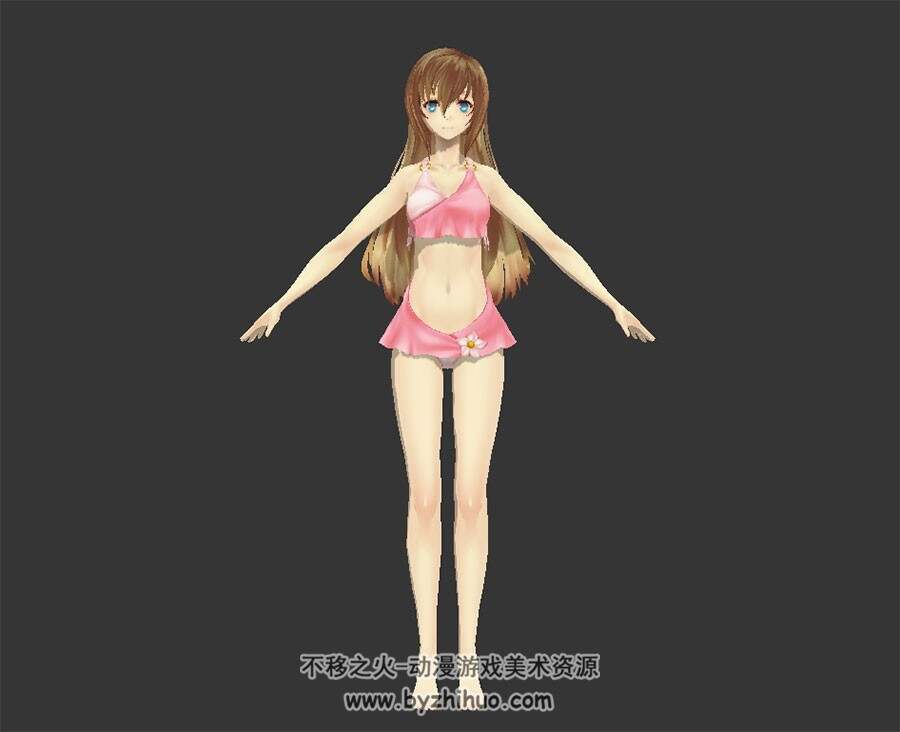 二次元泳衣少女 日系动漫风 3D模型 百度网盘下载