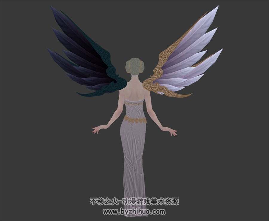 女天使 金发女神 欧美风高精3D模型 有绑定和动作 资源百度网盘下载