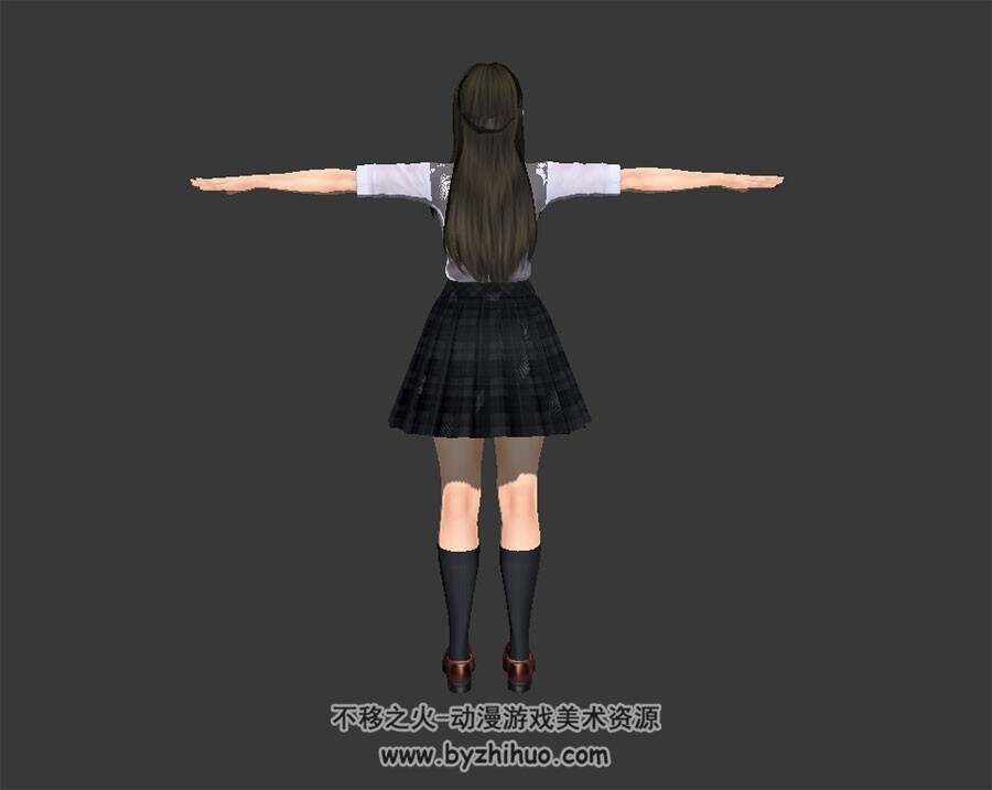 制服少女 写实风日系JK美少女 高精3D模型资源百度网盘下载