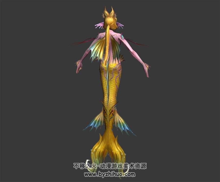 金发人鱼 欧美魔幻风角色 3D模型资源百度网盘下载