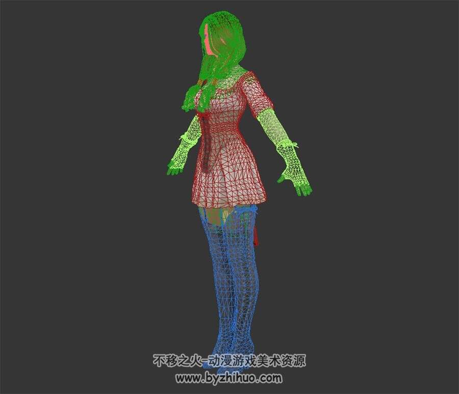 黑色沙漠 长靴少女 写实风3D模型资源百度网盘下载