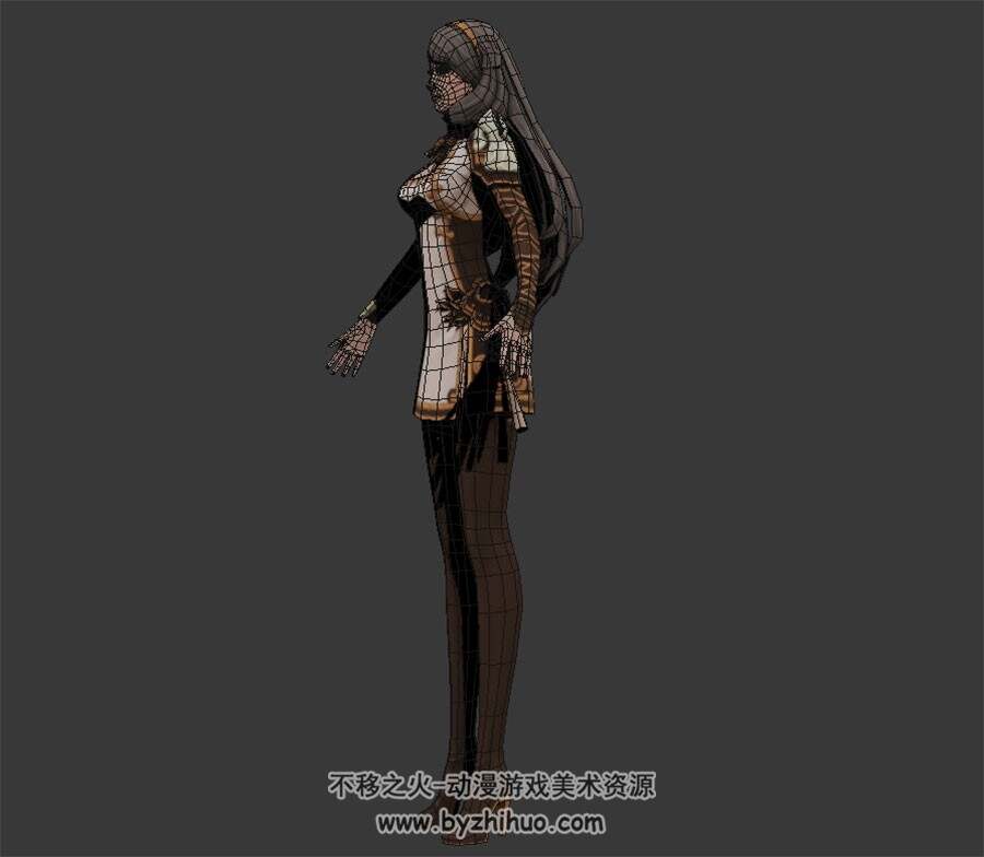 黑丝御姐 长腿美女 四角面 3D模型资源百度网盘下载