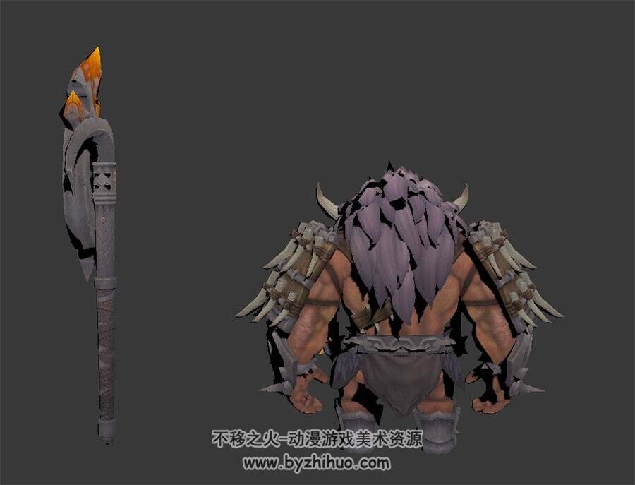 矮人怪物 带武器 四角面 3D模型百度网盘下载