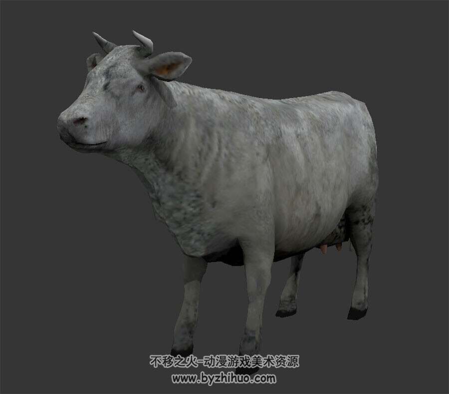 写实风牛 有骨骼动作 3D模型百度网盘下载