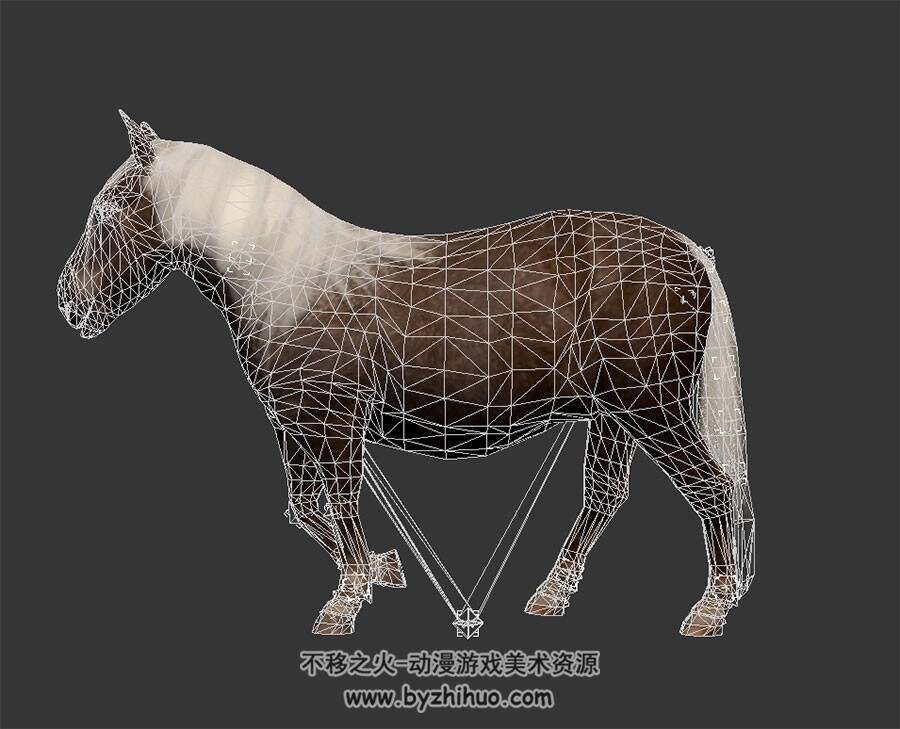 小矮马 写实风 有骨骼动作 3D模型百度网盘下载