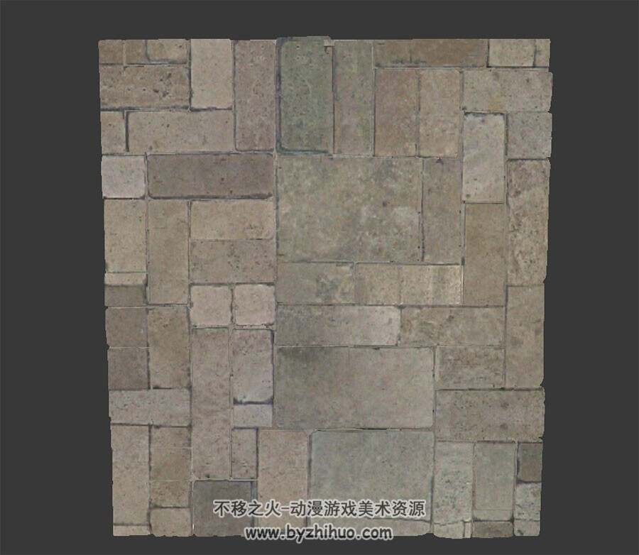砖块地板 石板路面 四角面 3D模型百度网盘下载