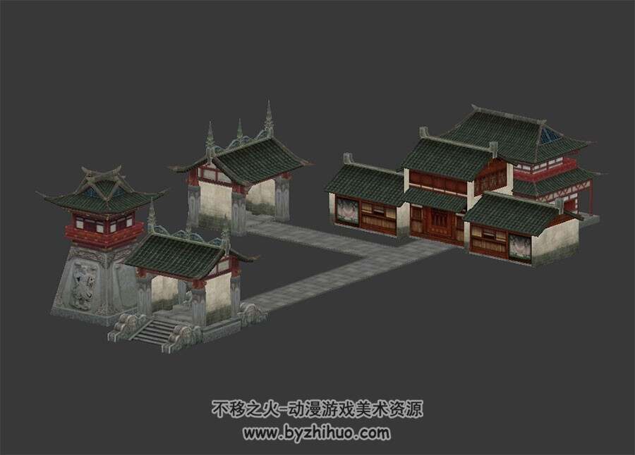 古代建筑 偏殿 中国风房屋 3D模型百度网盘下载