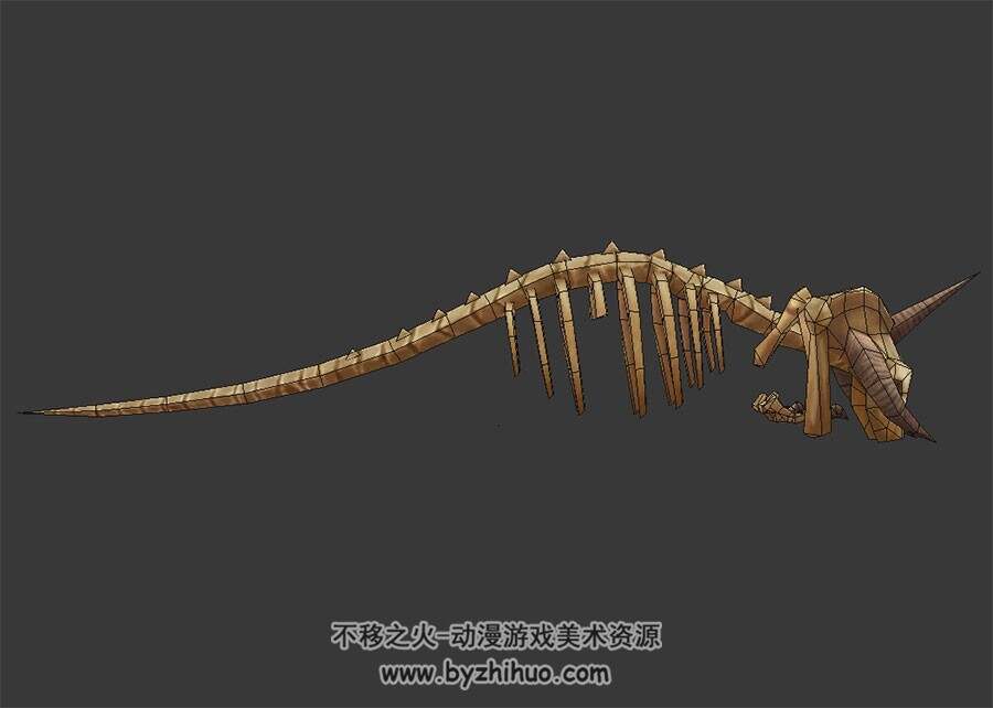 遗骨 动物骨骼 场景道具 四角面 3D模型百度网盘下载