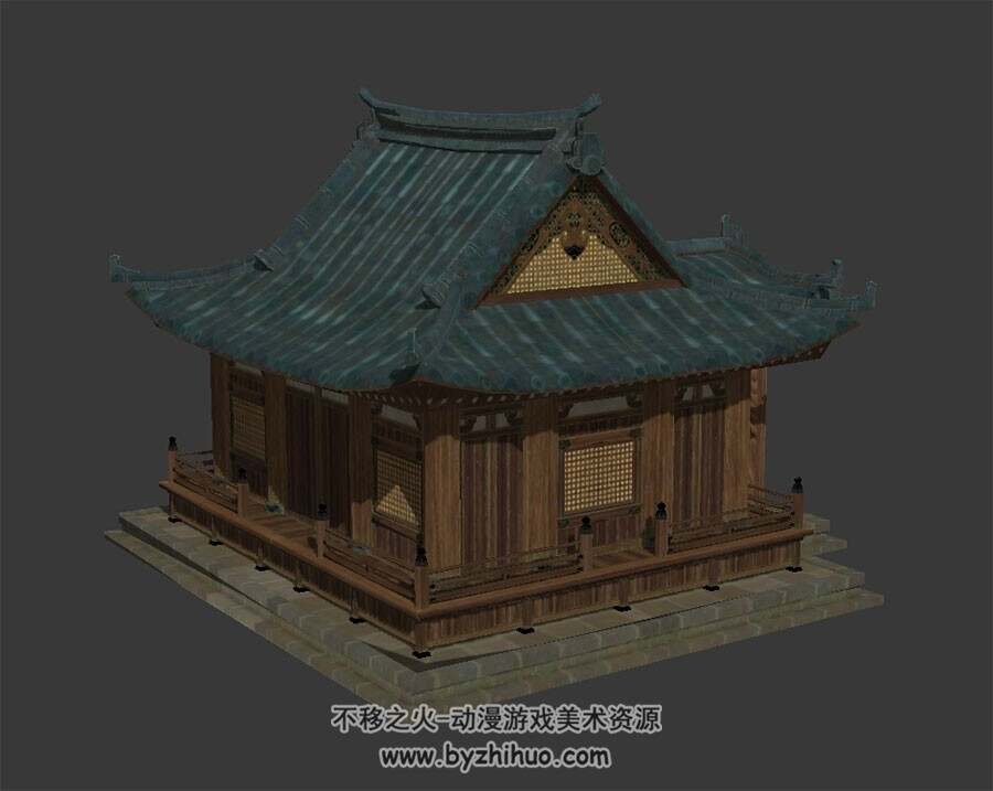 东方古典建筑 单体木结构房子 3D模型百度网盘下载