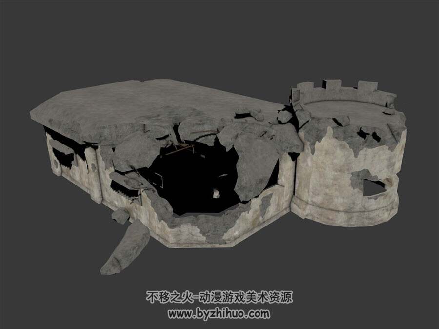 碉堡 破损建筑物 3D模型百度网盘下载