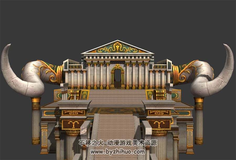 黄金十二宫白羊宫 欧美风宫殿 四角面 3D模型百度网盘下载