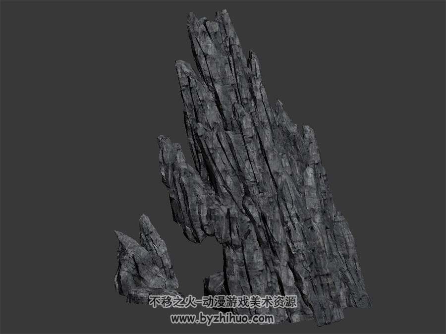 海上礁石 尖锐的岩石 四角面 高精3D模型百度网盘下载