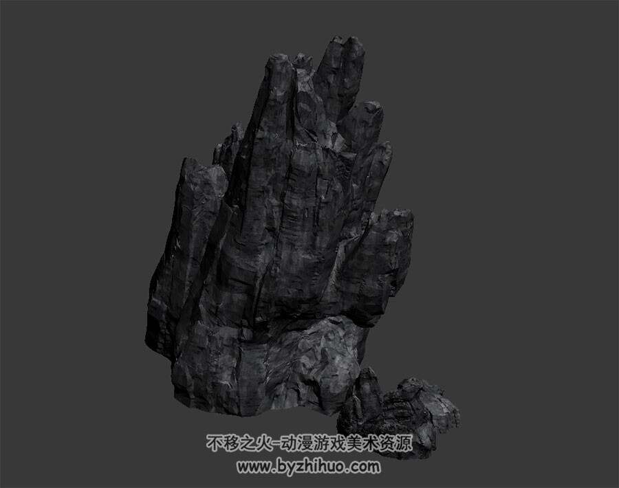海上礁石 尖锐的岩石 四角面 高精3D模型百度网盘下载