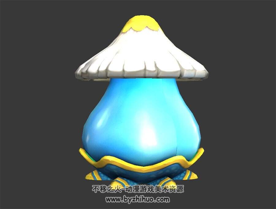 卡通毒蘑菇 3D模型 四角面 百度网盘下载