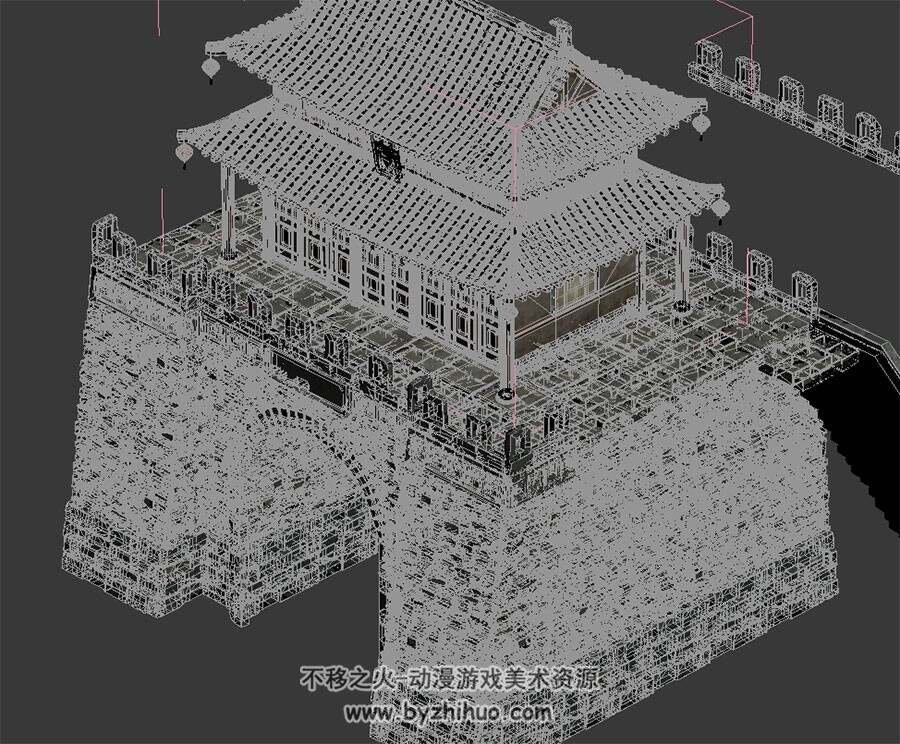 古城楼 超精致3D模型 四角面 百度网盘下载