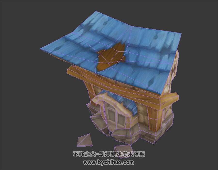 卡通小房子 3D模型 四角面 百度网盘下载