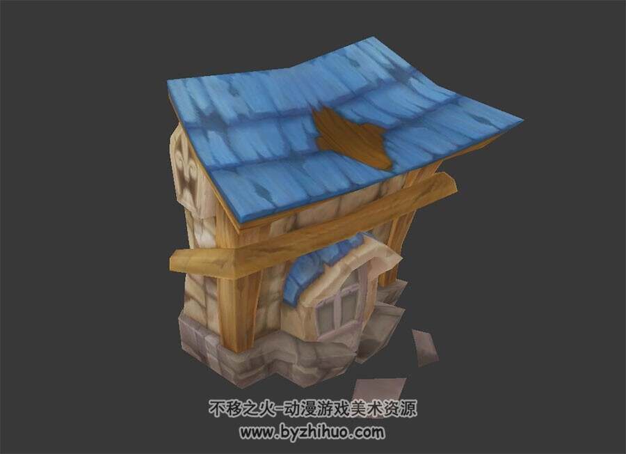 卡通小房子 3D模型 四角面 百度网盘下载