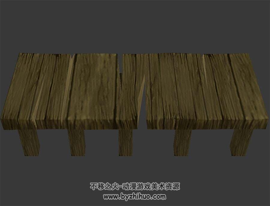 破旧的木凳  3D模型 四角面 百度网盘下载