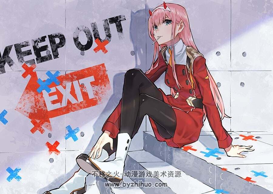 DARLING in the FRANXX 002小姐姐的插画壁纸图包免费分享 20P