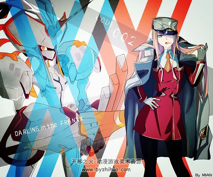 DARLING in the FRANXX 002小姐姐的插画壁纸图包免费分享 20P