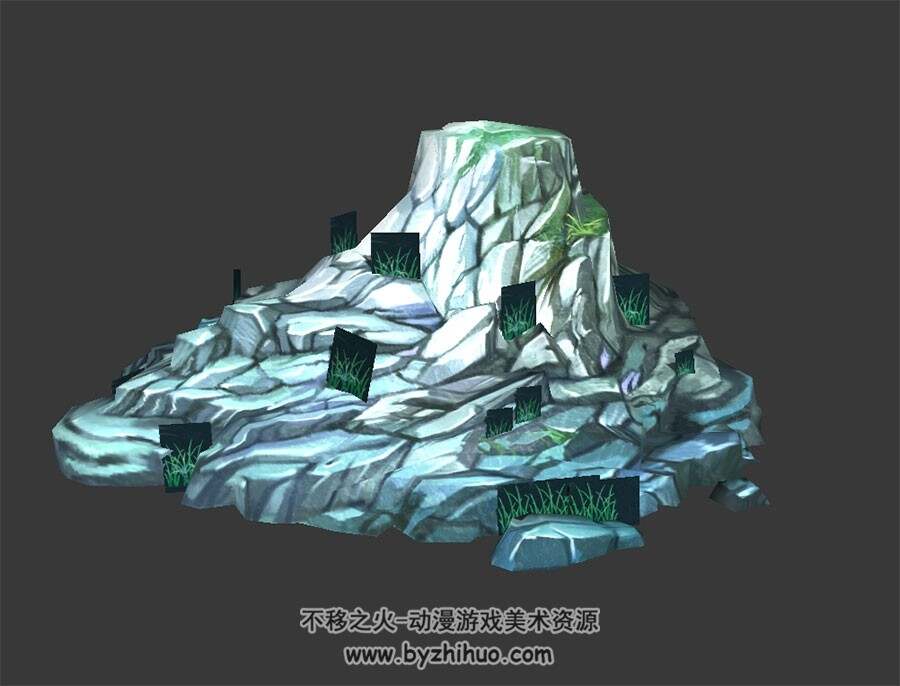 浅色岩石 3D模型 四角面 百度网盘下载