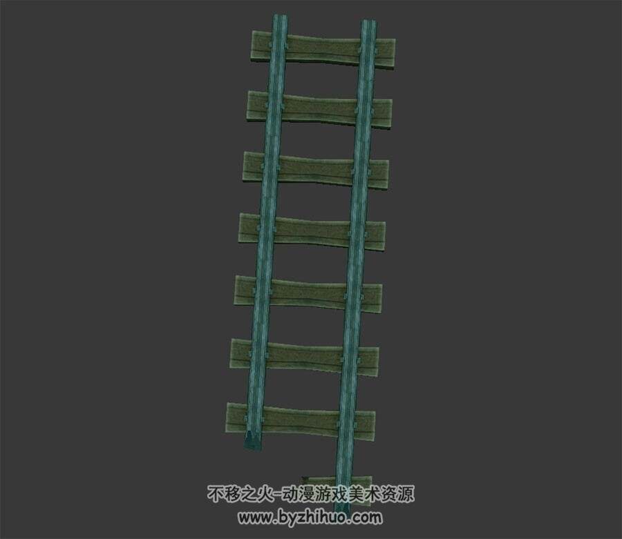 废旧的铁轨 3D模型 四角面 百度网盘下载