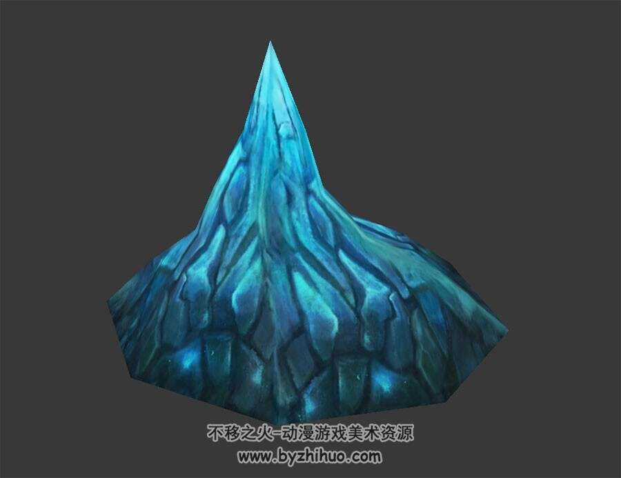 蓝色石锥 3D模型 四角面 百度网盘下载