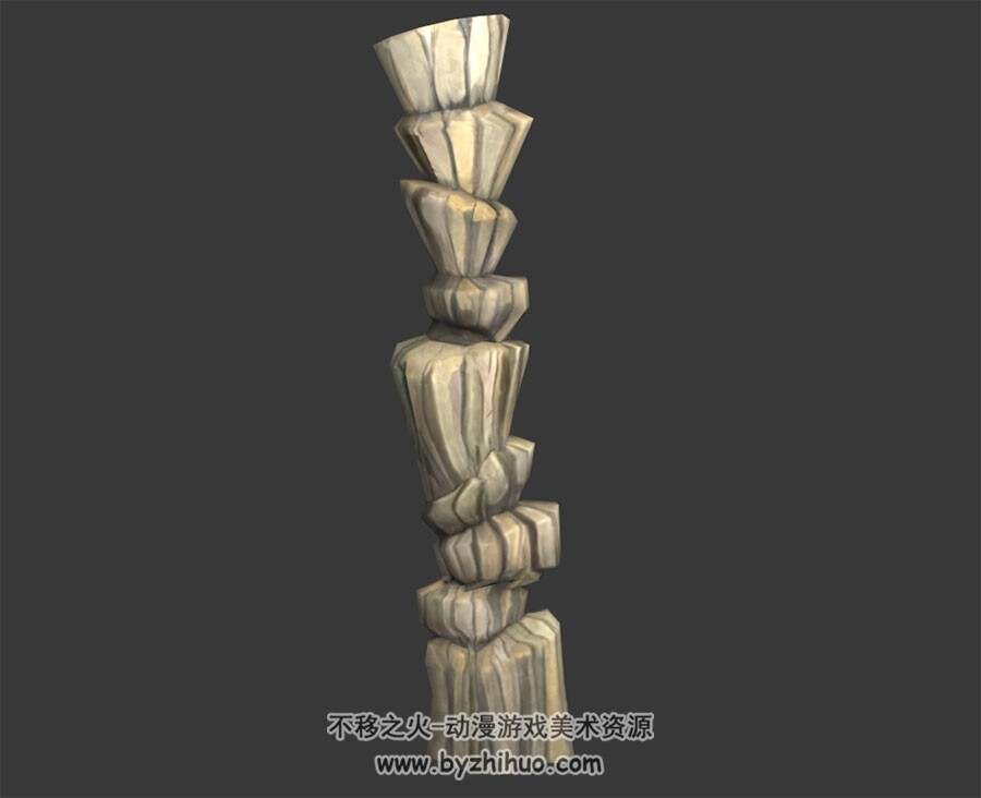 形状奇怪的石柱 3D模型 四角面 百度网盘下载