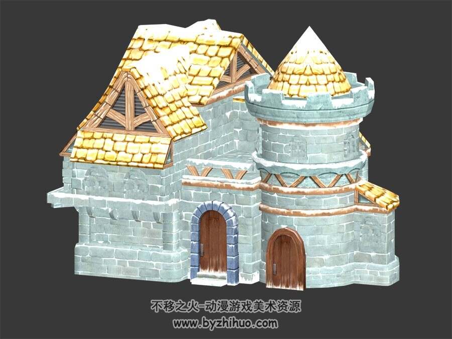 雪中石屋 3D模型 四角面 百度网盘下载