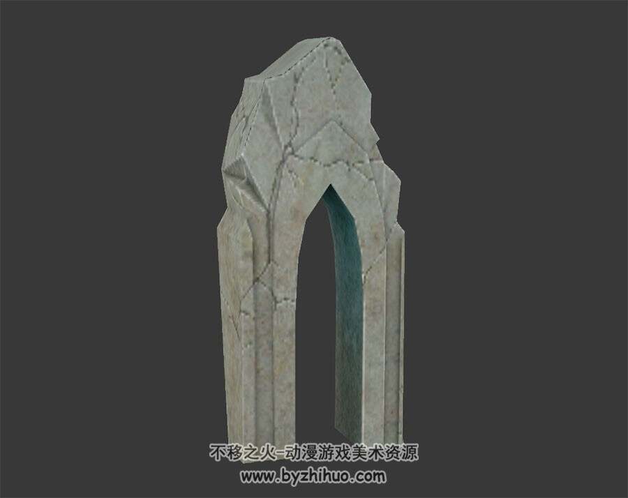 废墟石门 3D模型 四角面 百度网盘下载