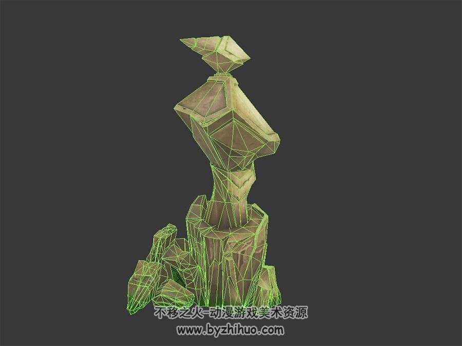 废墟石柱 3D模型 四角面 百度网盘下载