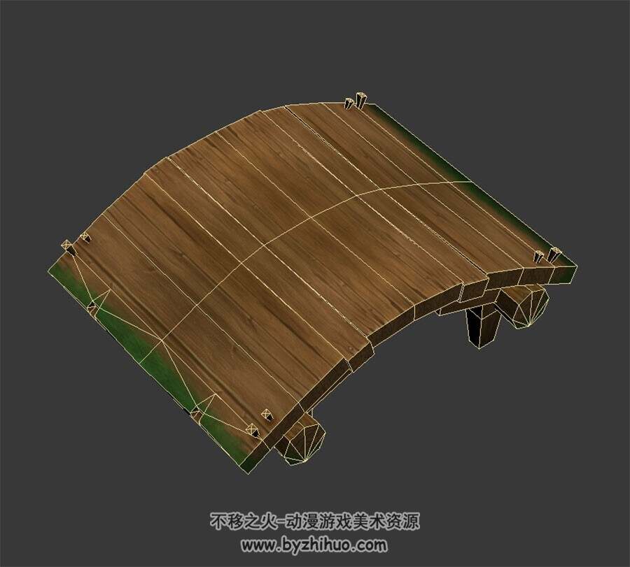 木头矮桥 3D模型 四角面 百度网盘下载