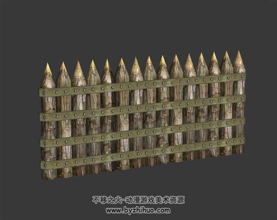 古代木栅栏 3D模型 四角面 百度网盘下载