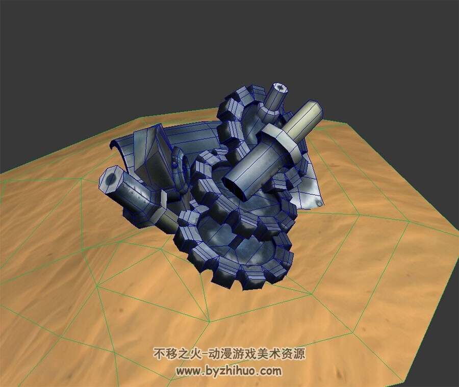 齿轮废墟 3D模型 四角面 百度网盘下载