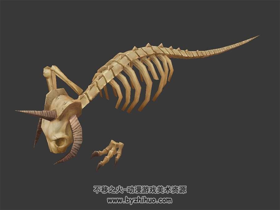 怪兽龙骨 3D模型 四角面 百度网盘下载